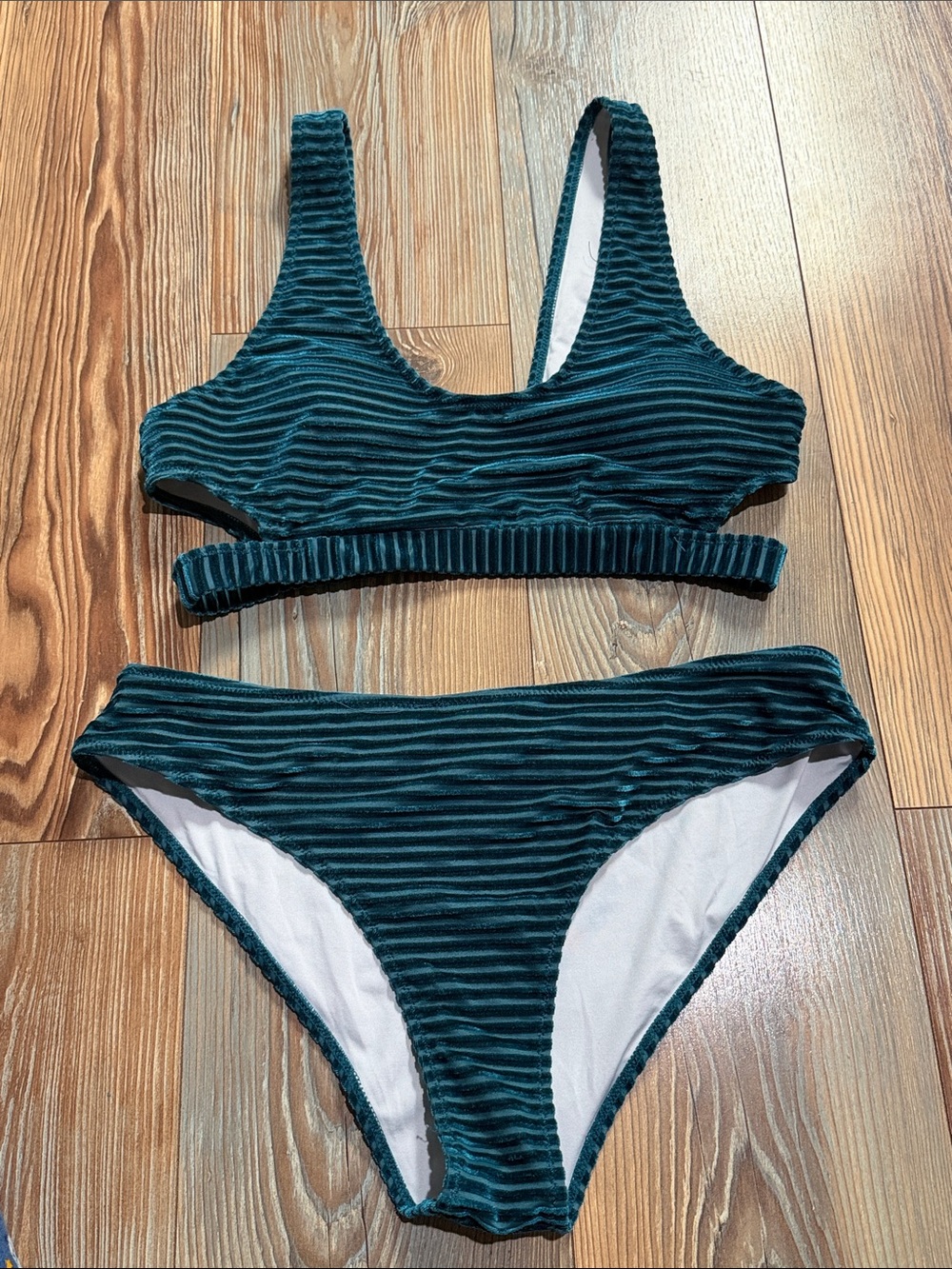Women's Teal Ribbed Tank Bikini Set